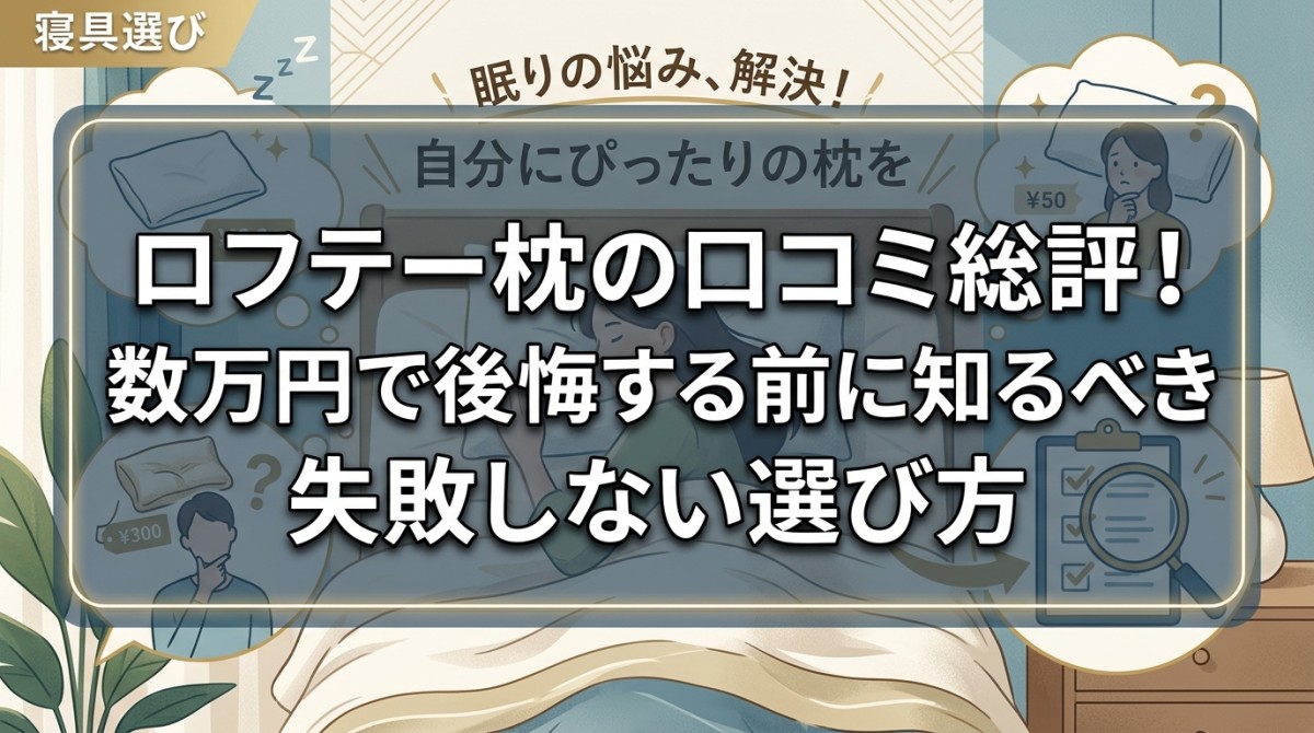 ロフテー枕の口コミ総評!数万円で後悔する前に知るべき失敗しない選び方